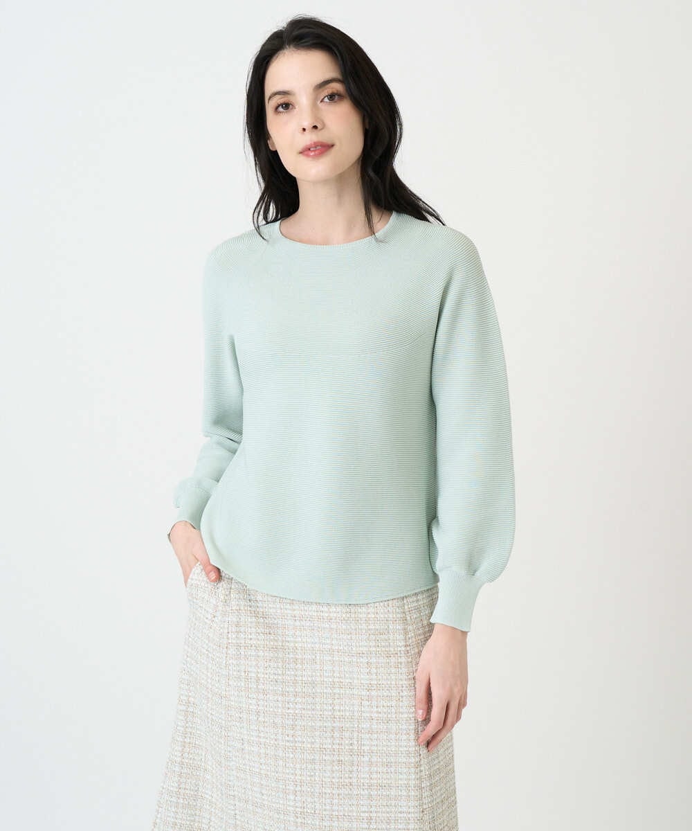 PJFEE02320 CHRISTIAN AUJARD Lサイズ(クリスチャン・オジャール Lサイズ) 【大きいサイズ/アンサンブル対応】ホールガーメントニットプルオーバー グリーン