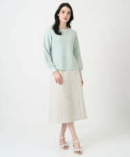 PJFEE02320 CHRISTIAN AUJARD Lサイズ(クリスチャン・オジャール Lサイズ) 【大きいサイズ/アンサンブル対応】ホールガーメントニットプルオーバー グリーン