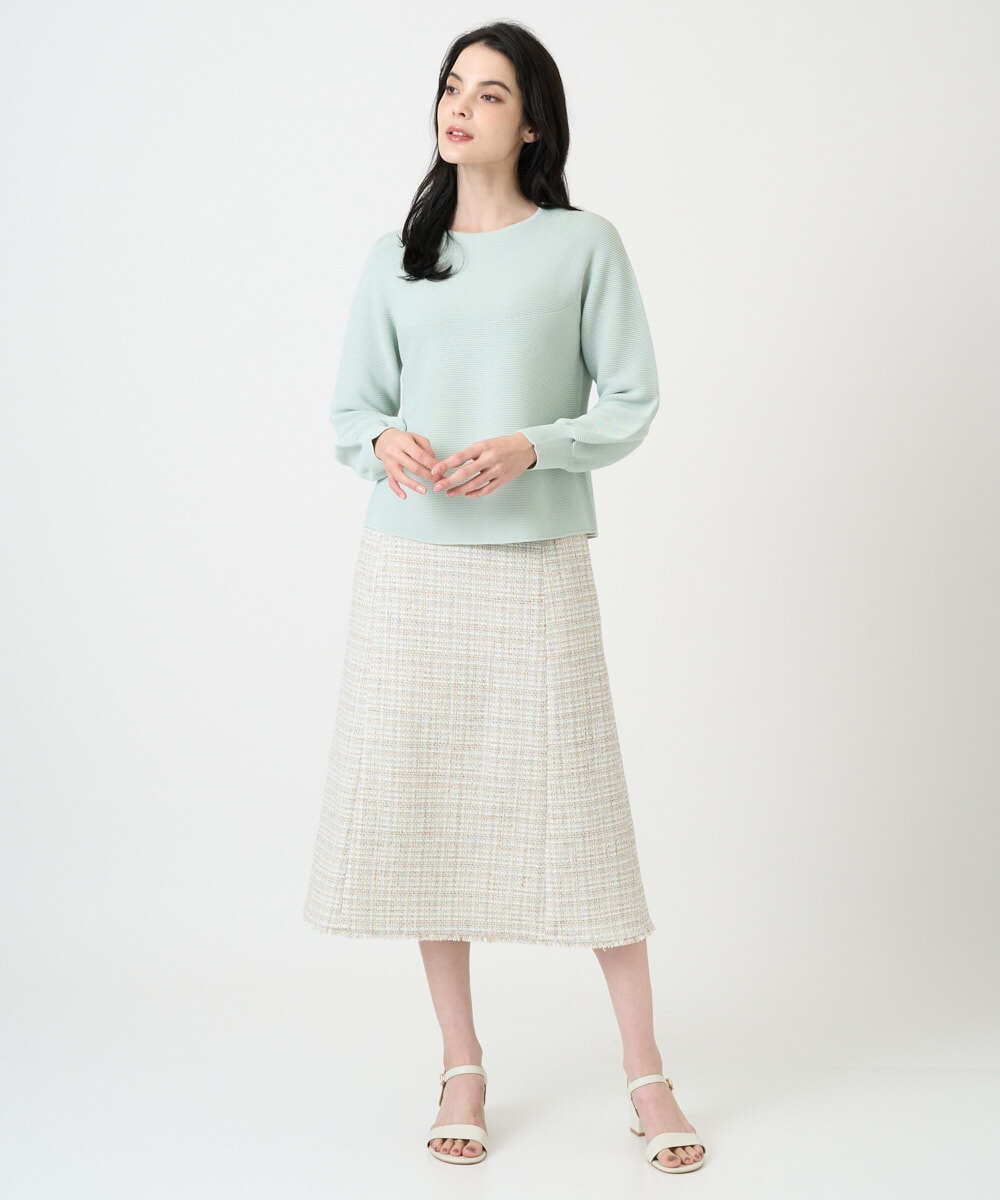 PJFEE02320 CHRISTIAN AUJARD Lサイズ(クリスチャン・オジャール Lサイズ) 【大きいサイズ/アンサンブル対応】ホールガーメントニットプルオーバー グリーン