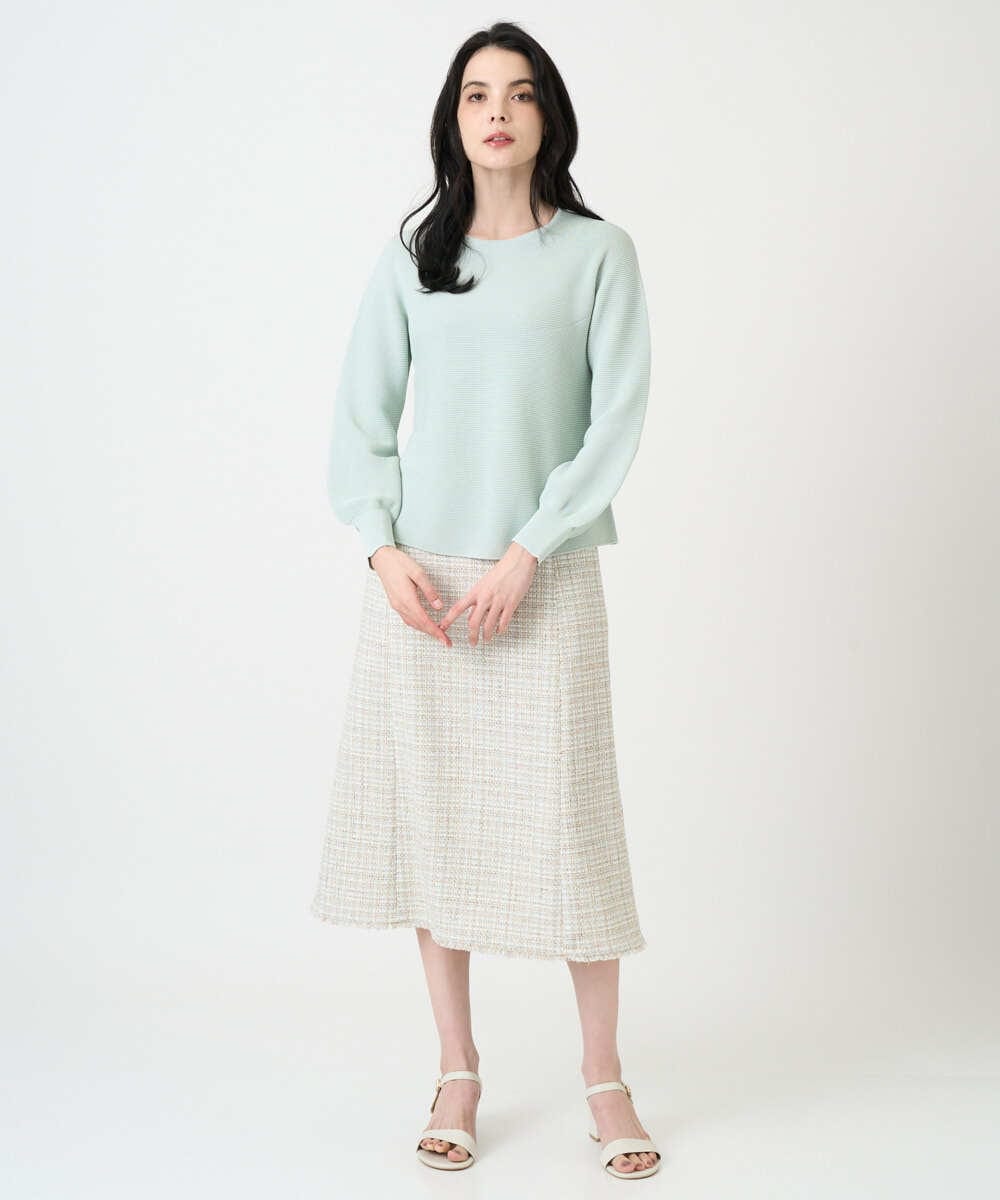 PJFEE02320 CHRISTIAN AUJARD Lサイズ(クリスチャン・オジャール Lサイズ) 【大きいサイズ/アンサンブル対応】ホールガーメントニットプルオーバー グリーン