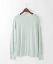 PJFEE03420 CHRISTIAN AUJARD Lサイズ(クリスチャン・オジャール Lサイズ) 【大きいサイズ/アンサンブル対応】レーシーオーナメントプリントトップス グリーン