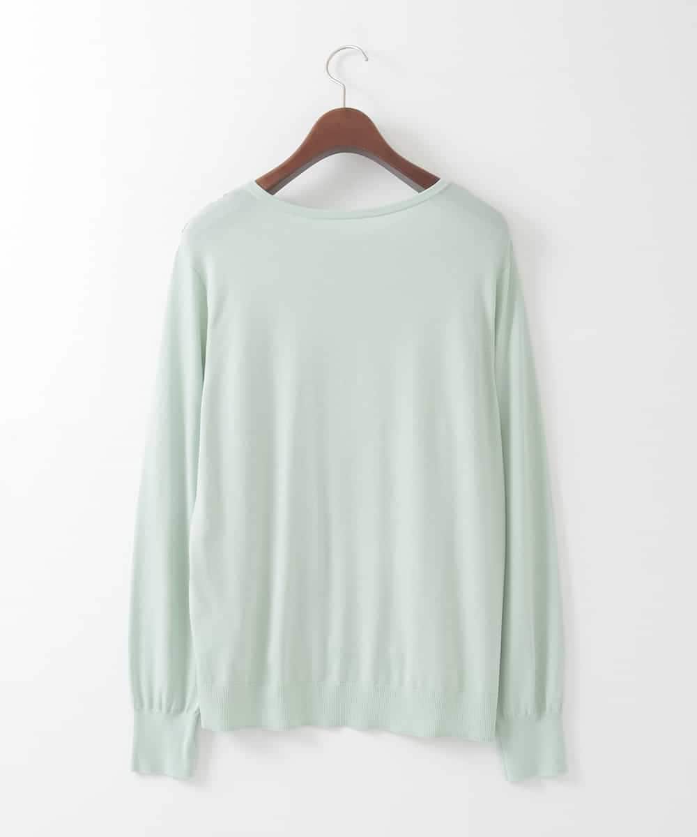 PJFEE03420 CHRISTIAN AUJARD Lサイズ(クリスチャン・オジャール Lサイズ) 【大きいサイズ/アンサンブル対応】レーシーオーナメントプリントトップス グリーン