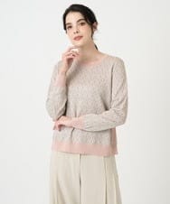 PJFEE13360 CHRISTIAN AUJARD Lサイズ(クリスチャン・オジャール Lサイズ) 【大きいサイズ】ジオメトリックジャカードニット ピンク