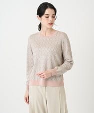 PJFEE13360 CHRISTIAN AUJARD Lサイズ(クリスチャン・オジャール Lサイズ) 【大きいサイズ】ジオメトリックジャカードニット ピンク