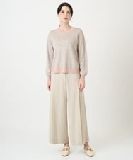 PJFEE13360 CHRISTIAN AUJARD Lサイズ(クリスチャン・オジャール Lサイズ) 【大きいサイズ】ジオメトリックジャカードニット ピンク