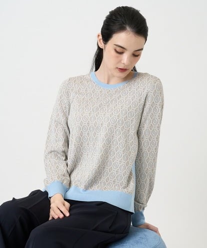 PJFEE13360 CHRISTIAN AUJARD Lサイズ 【大きいサイズ】ジオメトリックジャカードニット