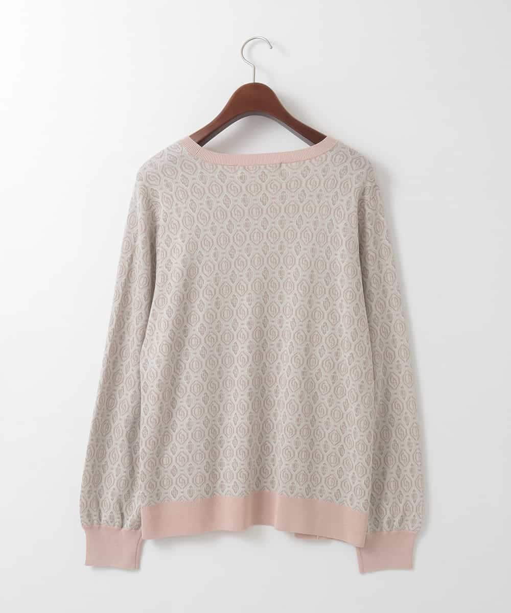 PJFEE13360 CHRISTIAN AUJARD Lサイズ(クリスチャン・オジャール Lサイズ) 【大きいサイズ】ジオメトリックジャカードニット ピンク