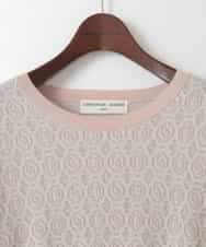 PJFEE13360 CHRISTIAN AUJARD Lサイズ(クリスチャン・オジャール Lサイズ) 【大きいサイズ】ジオメトリックジャカードニット ピンク