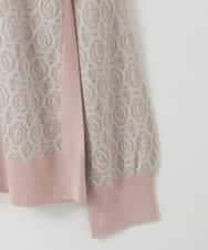 PJFEE13360 CHRISTIAN AUJARD Lサイズ(クリスチャン・オジャール Lサイズ) 【大きいサイズ】ジオメトリックジャカードニット ピンク