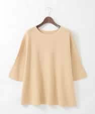 PJFGD22320 CHRISTIAN AUJARD Lサイズ(クリスチャン・オジャール Lサイズ) 【大きいサイズ】リネンライクホールガーメントニット マスタード