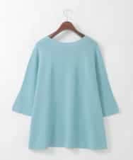 PJFGD22320 CHRISTIAN AUJARD Lサイズ(クリスチャン・オジャール Lサイズ) 【大きいサイズ】リネンライクホールガーメントニット ライトブルー