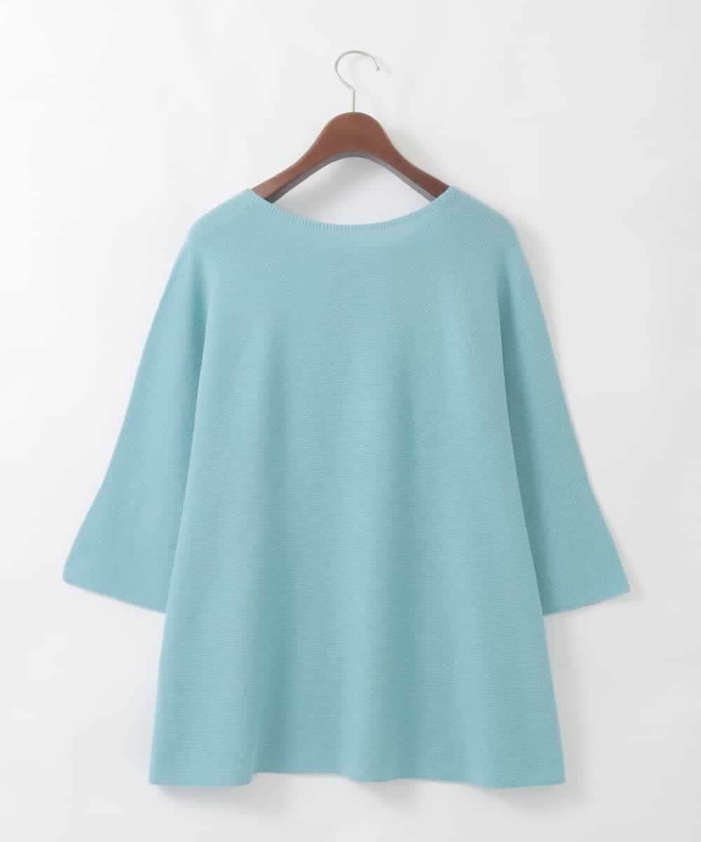 PJFGD22320 CHRISTIAN AUJARD Lサイズ(クリスチャン・オジャール Lサイズ) 【大きいサイズ】リネンライクホールガーメントニット ライトブルー