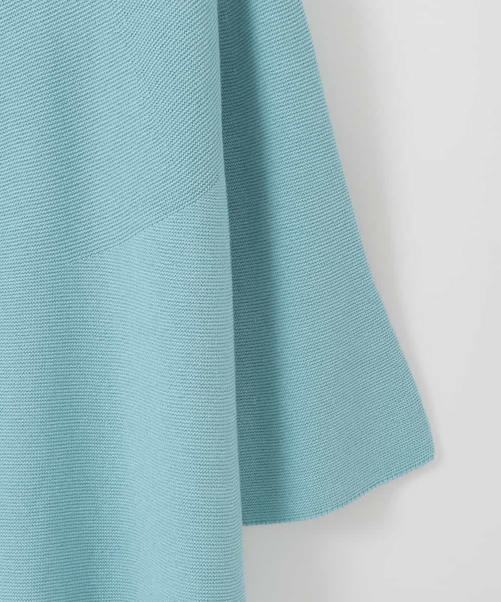 PJFGD22320 CHRISTIAN AUJARD Lサイズ(クリスチャン・オジャール Lサイズ) 【大きいサイズ】リネンライクホールガーメントニット ライトブルー