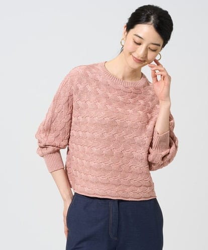 PJFGE03420 CHRISTIAN AUJARD Lサイズ 【大きいサイズ】[ドライタッチ]ドルマンスリーブニット