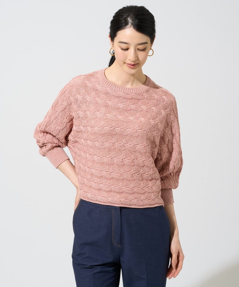 PJFGE03420 CHRISTIAN AUJARD Lサイズ(クリスチャン・オジャール Lサイズ) 【大きいサイズ/ドライタッチ】ドルマンスリーブニット ピンク