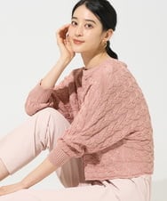 PJFGE03420 CHRISTIAN AUJARD Lサイズ(クリスチャン・オジャール Lサイズ) 【大きいサイズ/ドライタッチ】ドルマンスリーブニット ピンク