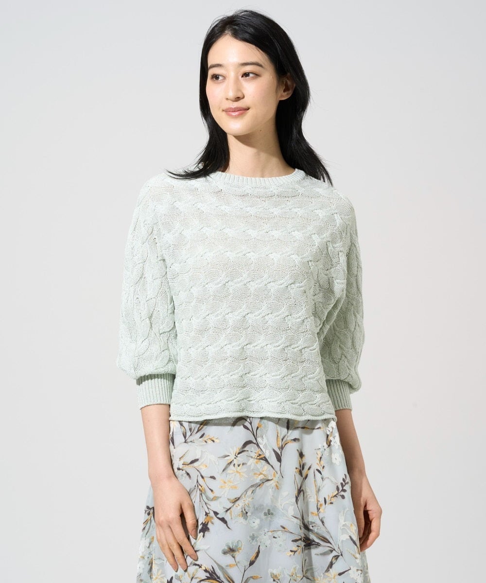 PJFGE03420 CHRISTIAN AUJARD Lサイズ(クリスチャン・オジャール Lサイズ) 【大きいサイズ/ドライタッチ】ドルマンスリーブニット グリーン