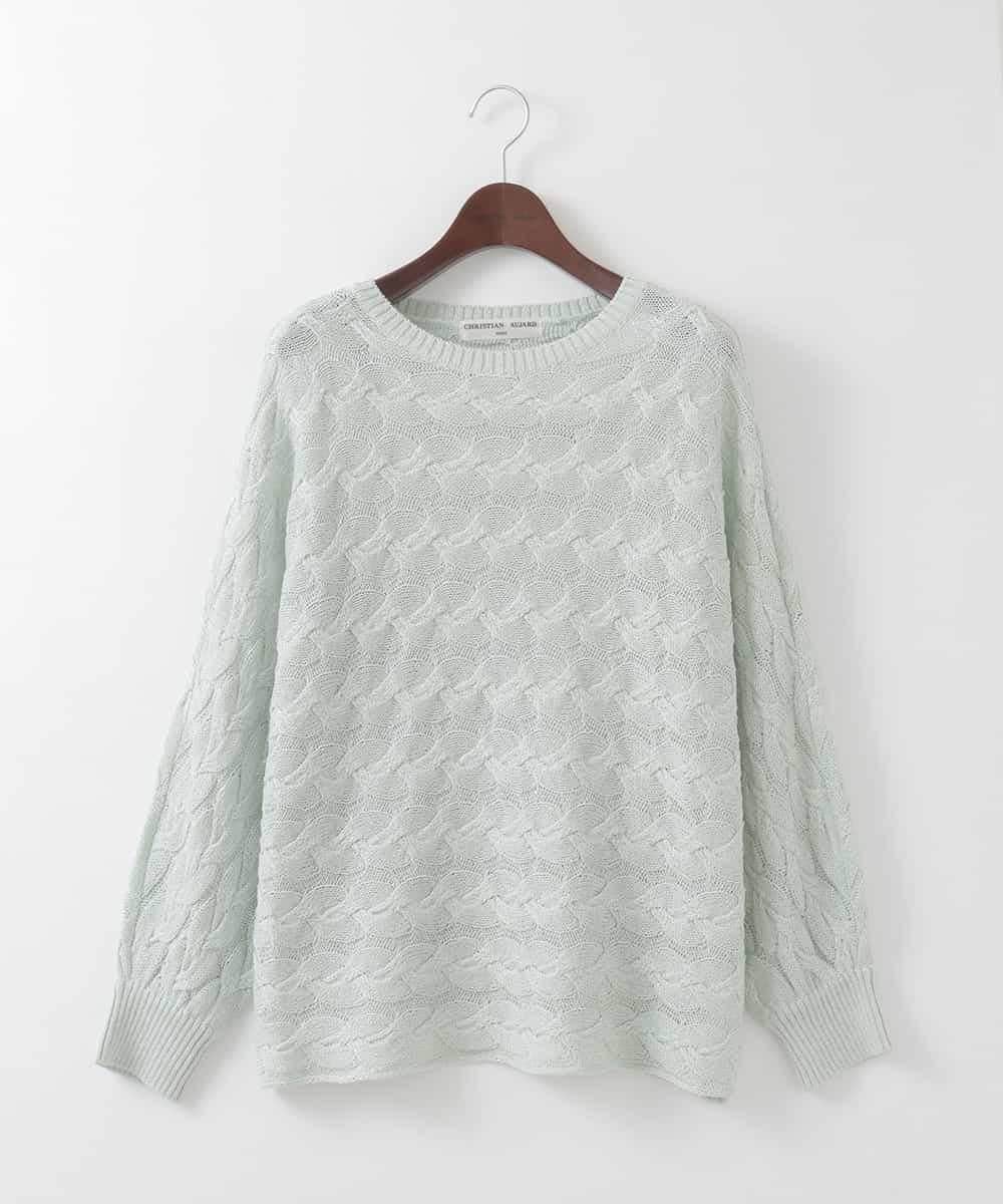 PJFGE03420 CHRISTIAN AUJARD Lサイズ(クリスチャン・オジャール Lサイズ) 【大きいサイズ/ドライタッチ】ドルマンスリーブニット グリーン