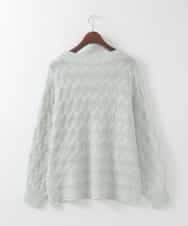 PJFGE03420 CHRISTIAN AUJARD Lサイズ(クリスチャン・オジャール Lサイズ) 【大きいサイズ/ドライタッチ】ドルマンスリーブニット グリーン