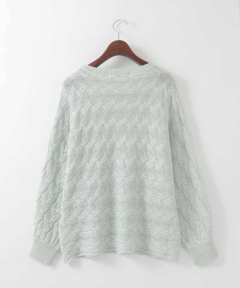 PJFGE03420 CHRISTIAN AUJARD Lサイズ(クリスチャン・オジャール Lサイズ) 【大きいサイズ/ドライタッチ】ドルマンスリーブニット グリーン