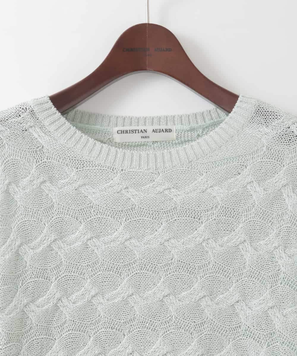 PJFGE03420 CHRISTIAN AUJARD Lサイズ(クリスチャン・オジャール Lサイズ) 【大きいサイズ/ドライタッチ】ドルマンスリーブニット グリーン