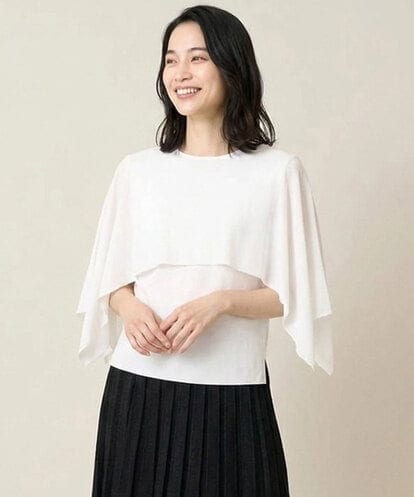 PJFGV76490  【大きいサイズ】ケープ風デザインニット