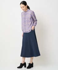 PJHAD01480 CHRISTIAN AUJARD Lサイズ(クリスチャン・オジャール Lサイズ) 【大きいサイズ/セットアップ対応】オリジナルジャガードスカート ネイビー