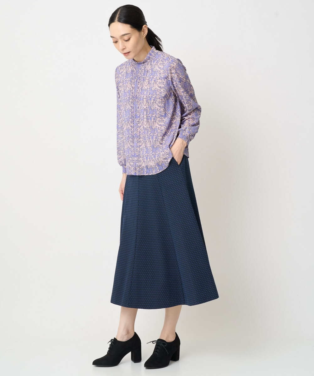 PJHAD01480 CHRISTIAN AUJARD Lサイズ(クリスチャン・オジャール Lサイズ) 【大きいサイズ/セットアップ対応】オリジナルジャガードスカート ネイビー