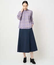 PJHAD01480 CHRISTIAN AUJARD Lサイズ(クリスチャン・オジャール Lサイズ) 【大きいサイズ/セットアップ対応】オリジナルジャガードスカート ネイビー