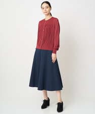 PJHAD01480 CHRISTIAN AUJARD Lサイズ(クリスチャン・オジャール Lサイズ) 【大きいサイズ/セットアップ対応】オリジナルジャガードスカート ネイビー