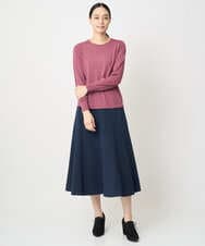 PJHAD01480 CHRISTIAN AUJARD Lサイズ(クリスチャン・オジャール Lサイズ) 【大きいサイズ/セットアップ対応】オリジナルジャガードスカート ネイビー