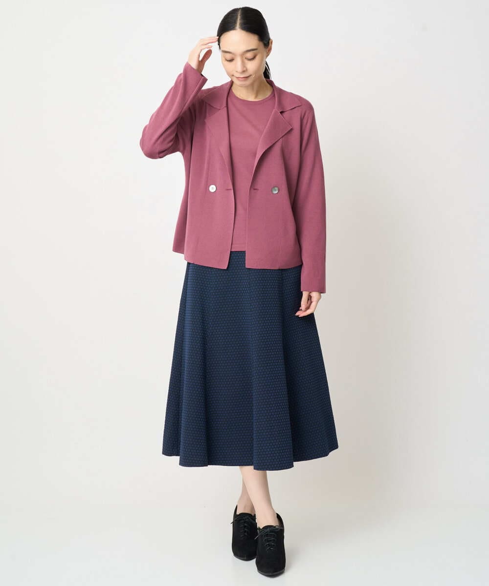 PJHAD01480 CHRISTIAN AUJARD Lサイズ(クリスチャン・オジャール Lサイズ) 【大きいサイズ/セットアップ対応】オリジナルジャガードスカート ネイビー