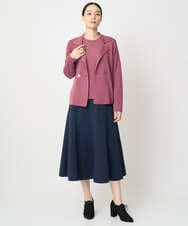 PJHAD01480 CHRISTIAN AUJARD Lサイズ(クリスチャン・オジャール Lサイズ) 【大きいサイズ/セットアップ対応】オリジナルジャガードスカート ネイビー