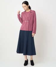 PJHAD01480 CHRISTIAN AUJARD Lサイズ(クリスチャン・オジャール Lサイズ) 【大きいサイズ/セットアップ対応】オリジナルジャガードスカート ネイビー