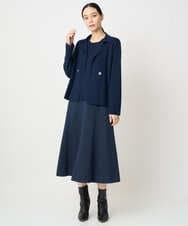 PJHAD01480 CHRISTIAN AUJARD Lサイズ(クリスチャン・オジャール Lサイズ) 【大きいサイズ/セットアップ対応】オリジナルジャガードスカート ネイビー