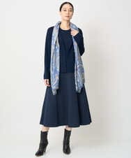 PJHAD01480 CHRISTIAN AUJARD Lサイズ(クリスチャン・オジャール Lサイズ) 【大きいサイズ/セットアップ対応】オリジナルジャガードスカート ネイビー