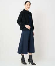 PJHAD01480 CHRISTIAN AUJARD Lサイズ(クリスチャン・オジャール Lサイズ) 【大きいサイズ/セットアップ対応】オリジナルジャガードスカート ネイビー