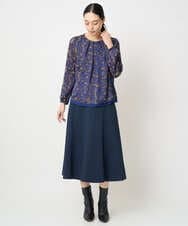 PJHAD01480 CHRISTIAN AUJARD Lサイズ(クリスチャン・オジャール Lサイズ) 【大きいサイズ/セットアップ対応】オリジナルジャガードスカート ネイビー