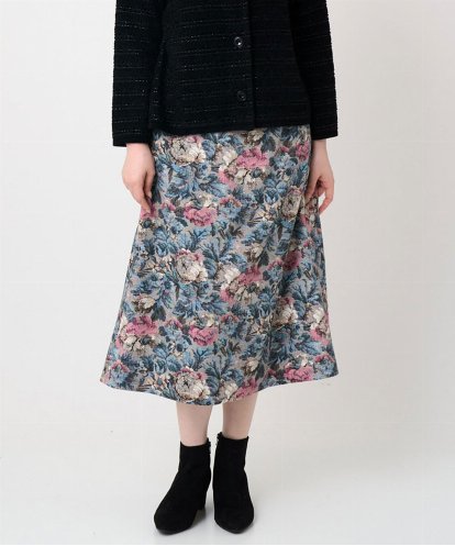 PJHAD16480 CHRISTIAN AUJARD Lサイズ 【大きいサイズ/セットアップ対応】ゴブランフラワープリントスカート