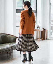 PJHAD36520 CHRISTIAN AUJARD Lサイズ(クリスチャン・オジャール Lサイズ) 【大きいサイズ】ジャガードニットスカート ブラック×ベージュ