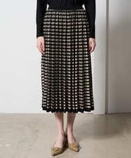 PJHAD36520 CHRISTIAN AUJARD Lサイズ(クリスチャン・オジャール Lサイズ) 【大きいサイズ】ジャガードニットスカート ブラック×ベージュ