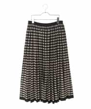 PJHAD36520 CHRISTIAN AUJARD Lサイズ(クリスチャン・オジャール Lサイズ) 【大きいサイズ】ジャガードニットスカート ブラック×ベージュ