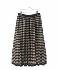 PJHAD36520 CHRISTIAN AUJARD Lサイズ(クリスチャン・オジャール Lサイズ) 【大きいサイズ】ジャガードニットスカート ブラック×ベージュ