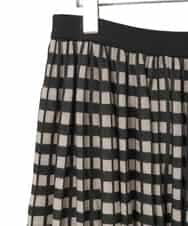 PJHAD36520 CHRISTIAN AUJARD Lサイズ(クリスチャン・オジャール Lサイズ) 【大きいサイズ】ジャガードニットスカート ブラック×ベージュ