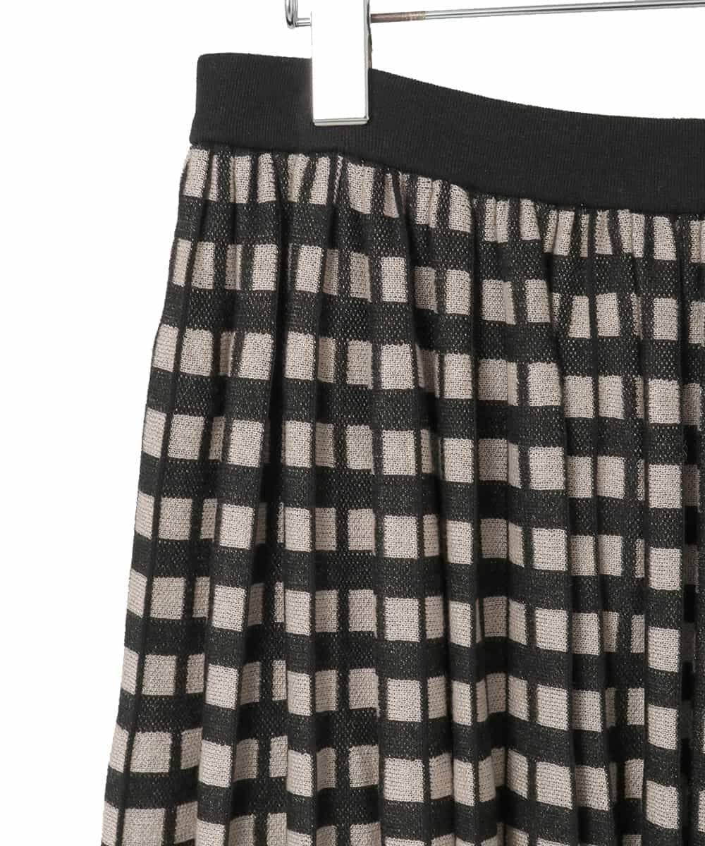 PJHAD36520 CHRISTIAN AUJARD Lサイズ(クリスチャン・オジャール Lサイズ) 【大きいサイズ】ジャガードニットスカート ブラック×ベージュ