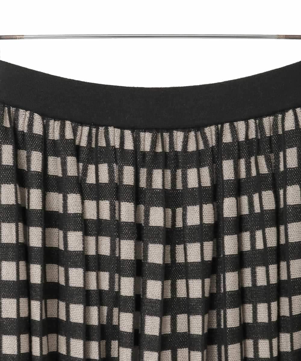 PJHAD36520 CHRISTIAN AUJARD Lサイズ(クリスチャン・オジャール Lサイズ) 【大きいサイズ】ジャガードニットスカート ブラック×ベージュ