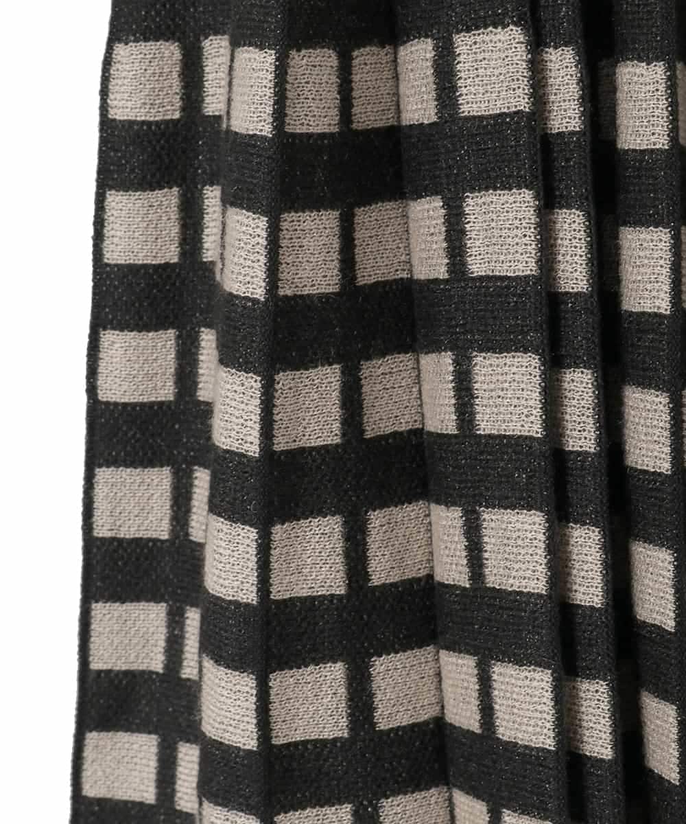 PJHAD36520 CHRISTIAN AUJARD Lサイズ(クリスチャン・オジャール Lサイズ) 【大きいサイズ】ジャガードニットスカート ブラック×ベージュ