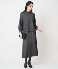 PJHCD09420 CHRISTIAN AUJARD Lサイズ(クリスチャン・オジャール Lサイズ) 【大きいサイズ/セットアップ対応】ラメジャージースカート ブラック