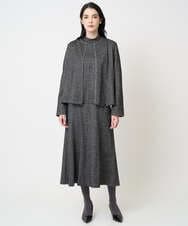 PJHCD09420 CHRISTIAN AUJARD Lサイズ(クリスチャン・オジャール Lサイズ) 【大きいサイズ/セットアップ対応】ラメジャージースカート ブラック