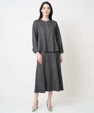 PJHCD09420 CHRISTIAN AUJARD Lサイズ(クリスチャン・オジャール Lサイズ) 【大きいサイズ/セットアップ対応】ラメジャージースカート ブラック